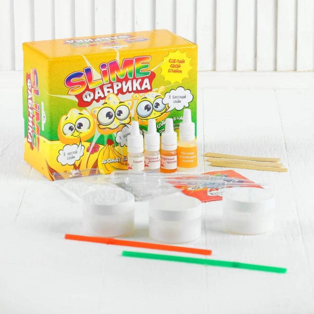 Eksperimentų ir bandymų rinkinys - Slime gamykla. Banana