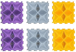 Modular mat - Kaleidoscope (hard), 6 puzzles