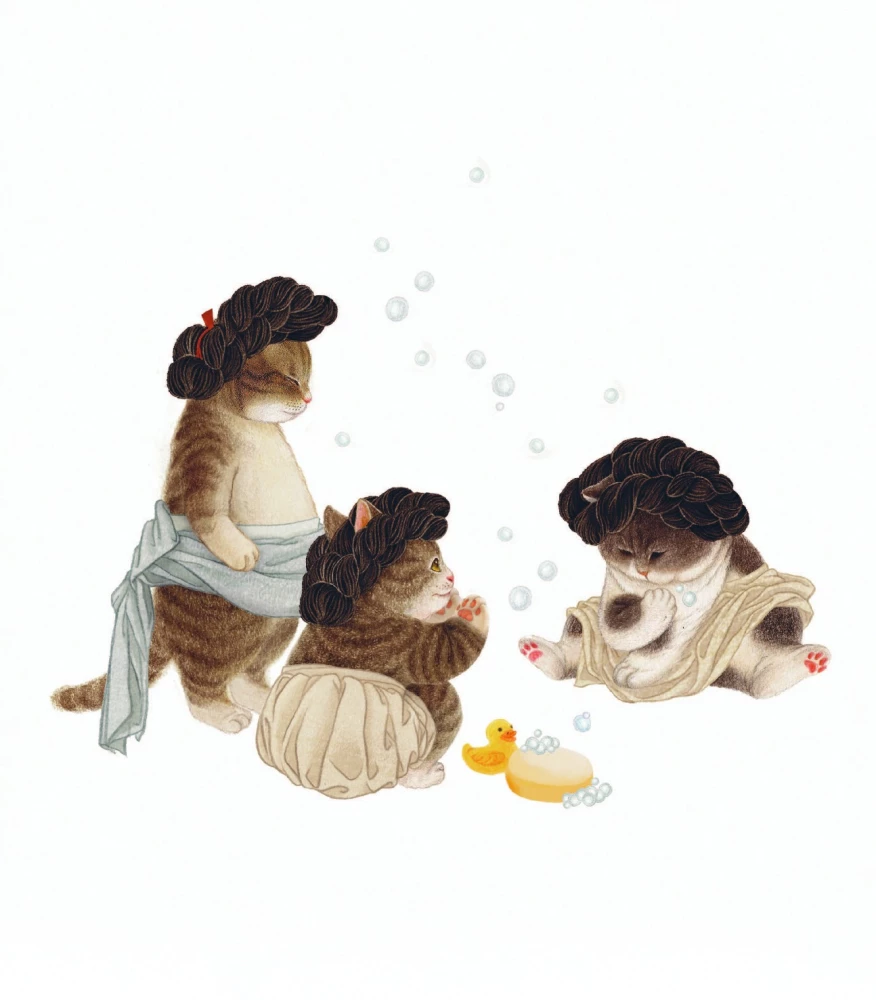 Reise mit Katzen in der Joseon-Ära. Ausmalbuch