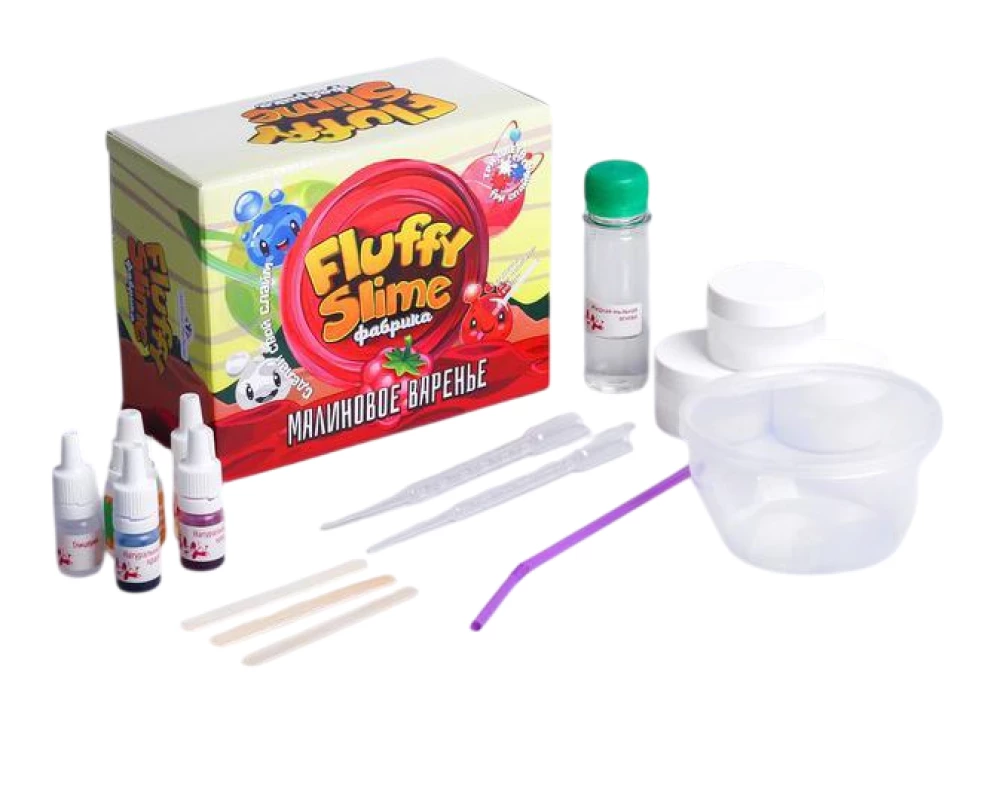 Cлайм Fluffy Slime фабрика. Малиновое варенье