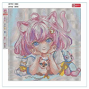 Diamantmosaik - Mädchen in Strahlen, 30x30cm