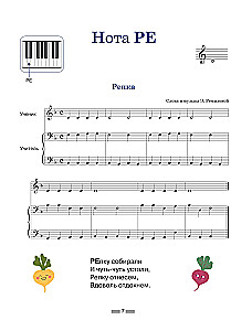 Noten für Klavier für die Kleinsten. Lehrbuch mit Notenalphabet