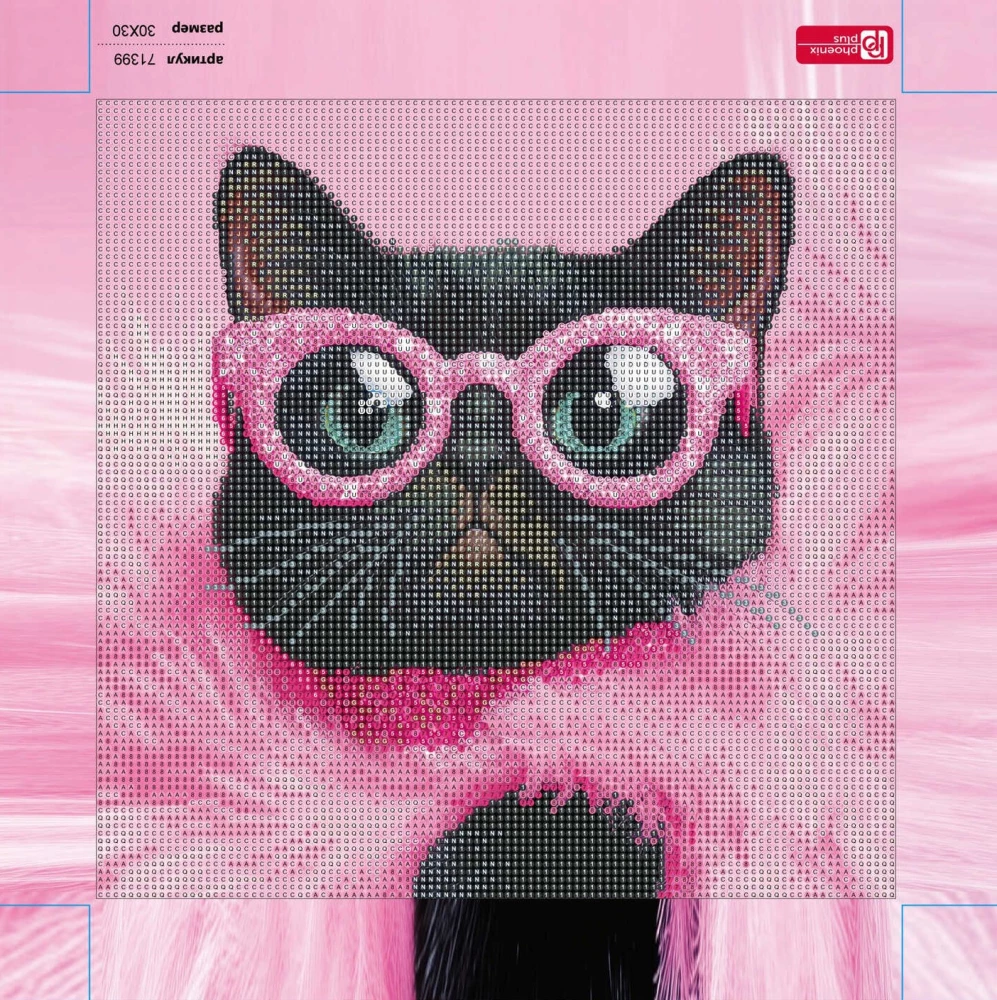 Diamantmalerei auf Keilrahmen - Glamouröse Katze, 30x30cm