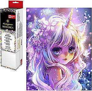 Алмазная мозаика - Девочка-единорог, 20х25см