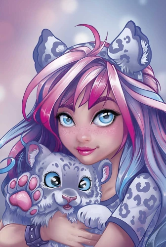 Painting by numbers - Girl with a leopard, 20x30cm