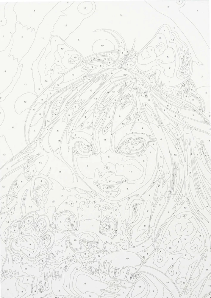 Painting by numbers - Girl with a leopard, 20x30cm