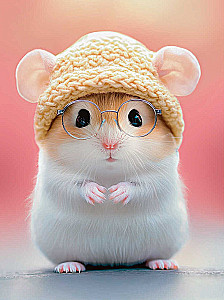 Painting by numbers - Hamster in a hat, 15x20cm