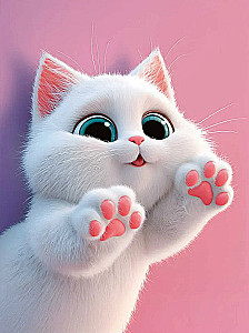 Painting by numbers - Fluffy Paws, 15x20cm