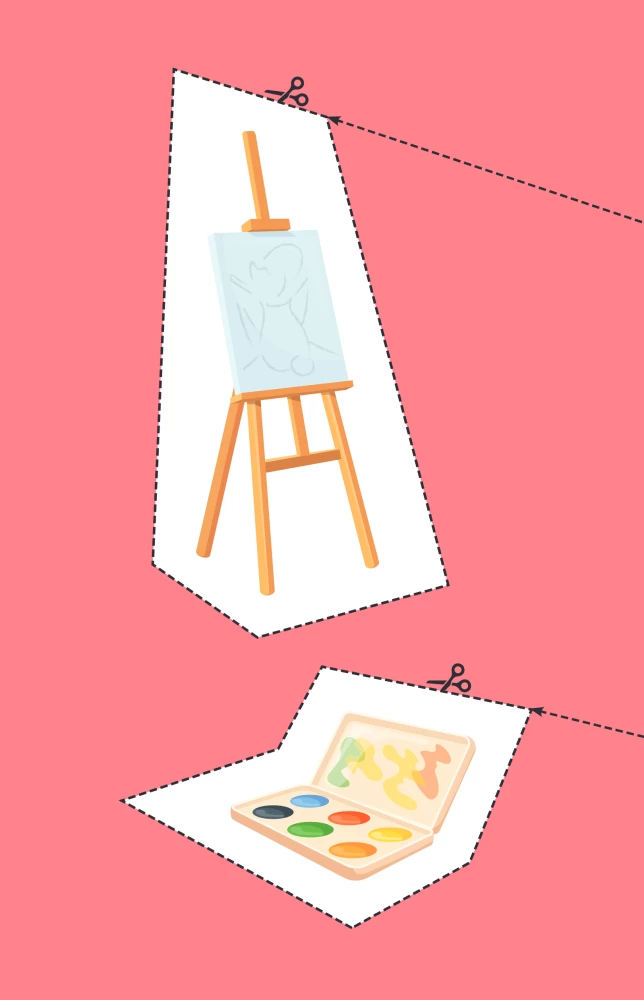 Meine ersten Ausschneidearbeiten. Linien und Figuren