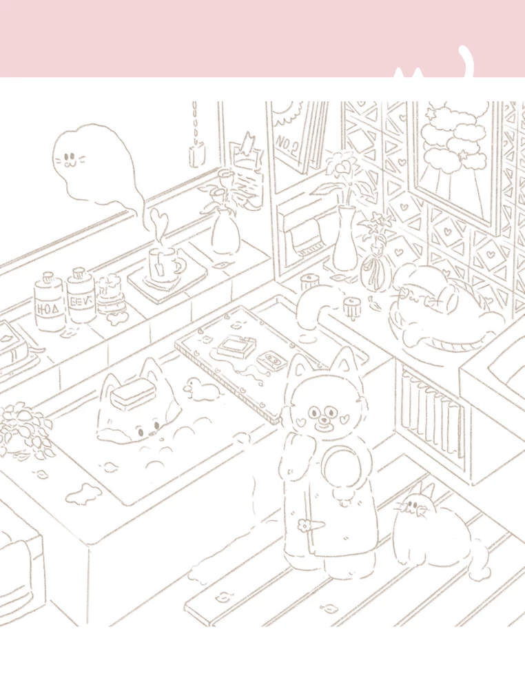 Glückliche Tage von Katze Buchweizen. Niedliches koreanisches Ausmalbuch zur Stressbewältigung