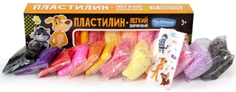Light Plasticine - Prostokvashino, 12 Colors