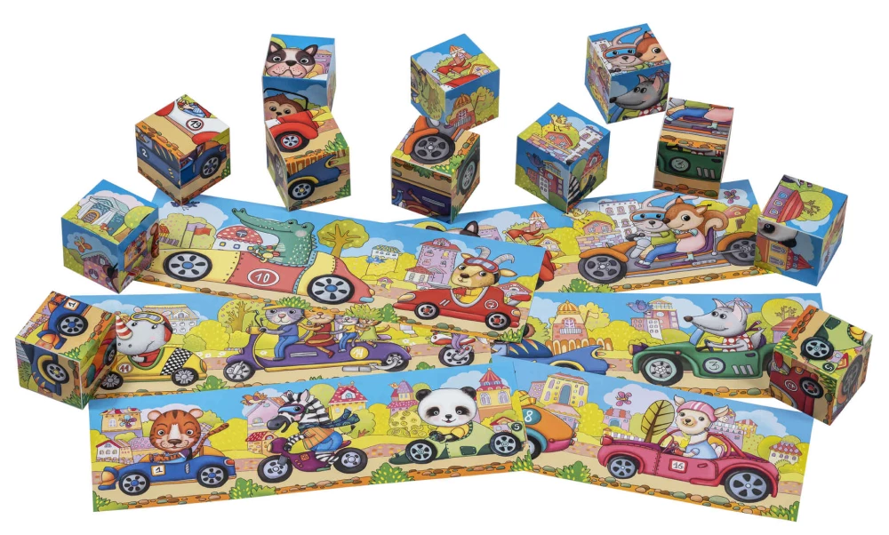 Smart Cubes. Racing Cars, 12 Pieces