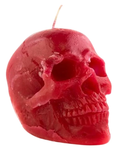 Rote magische Kerze - Schädel