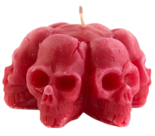 Magische rote Kerze 6 Schädel