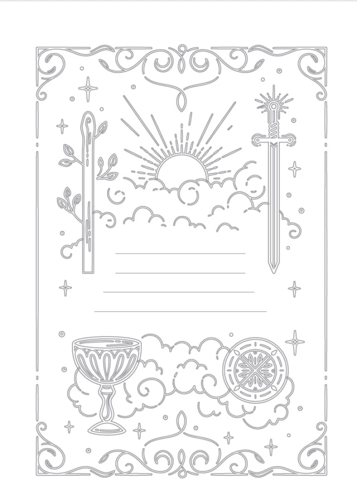 Tarot žurnāls - Bloknot, dienasgrāmata, burtnīca, ikdienas grāmata taro tarologam uz atsperes