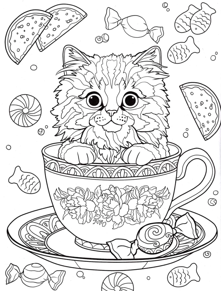 Katzen. Anti-Stress-Ausmalbuch