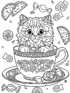 Katzen. Anti-Stress-Ausmalbuch
