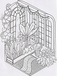 Malbuch - Blumengewächshäuser