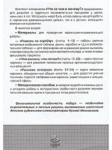 Что за чем и почему? Комплект коррекционно-развивающих материалов для работы с детьми от 4 лет