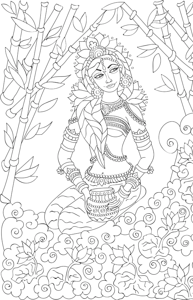 Indien. Freude der Farben. Anti-Stress Malbuch