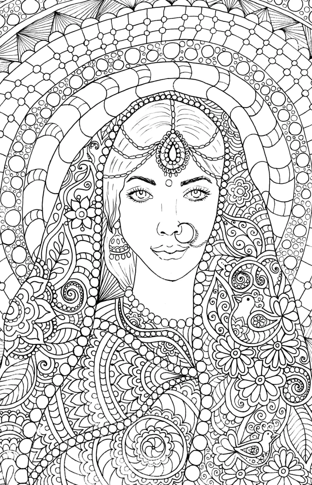 Indien. Freude der Farben. Anti-Stress Malbuch