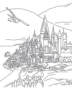 Burtiniai kampeliai Hogvartse. Spalvinimo knyga apie Harry Potterio visatą