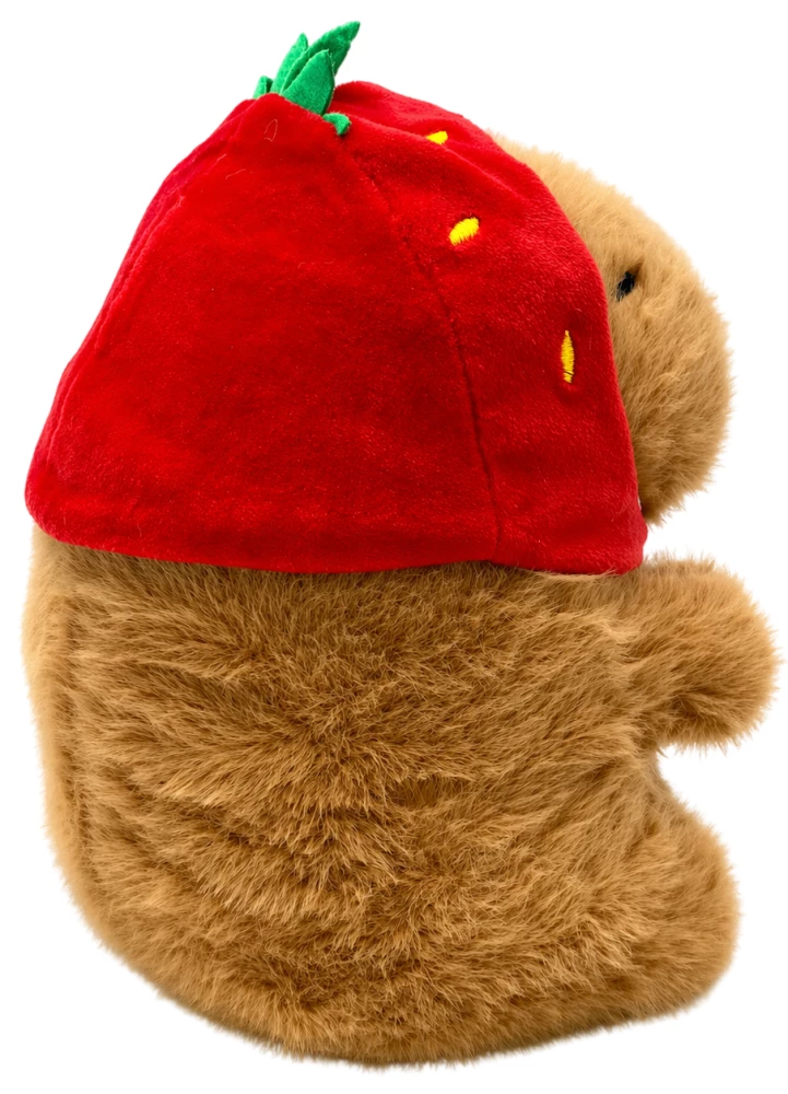 Soft Toy - Capybara in Strawberry Hat, 22cm