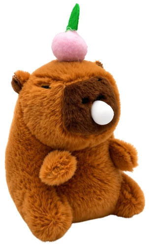 Raktų pakabukas - Kapibara su kramtomąja guma ir obuoliu, 12cm