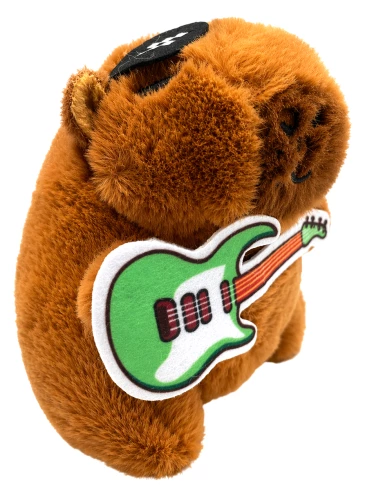 Minkšta žaislinė - Kapybara su gitara, 11cm, ant pakabos