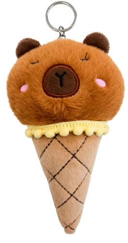 Minkšta žaislas - Ledai-kapibara, 14cm, rudas, su pakabuku