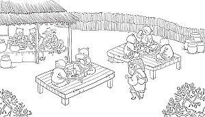 Reise mit Katzen in der Joseon-Ära. Ausmalbuch