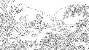Reise mit Katzen in der Joseon-Ära. Ausmalbuch