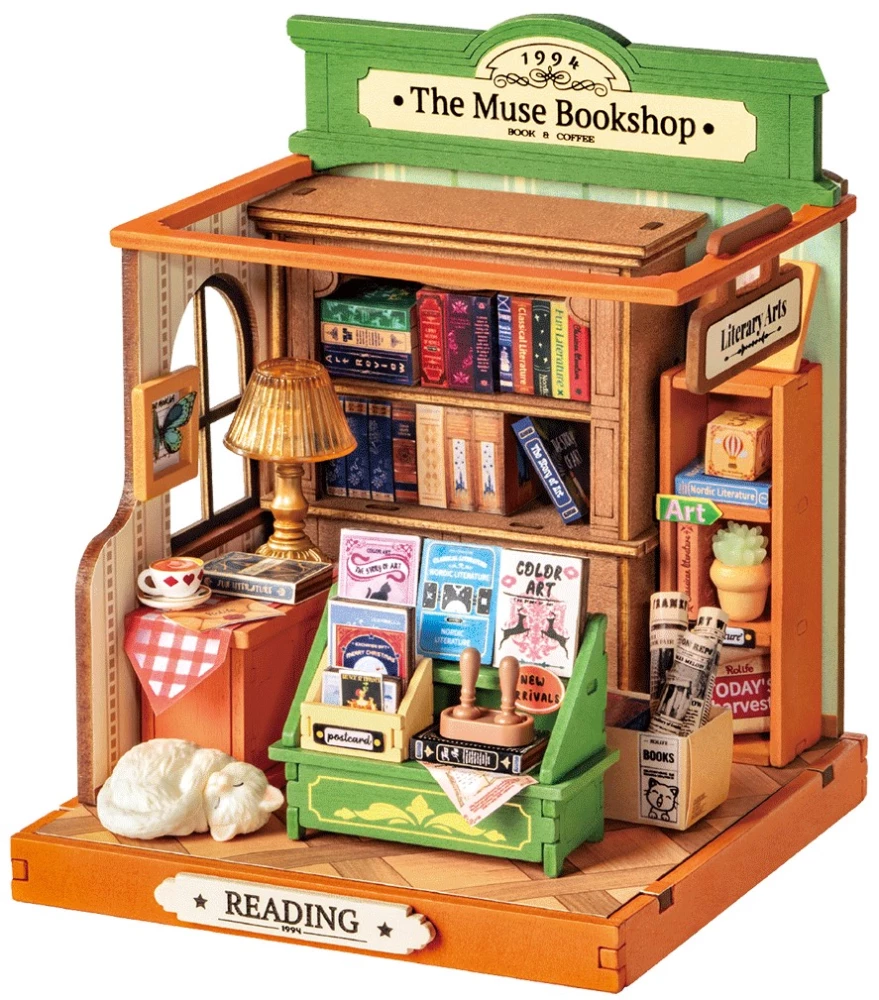 3D-assembled miniature ROBOTIME - The Muse Bookshop, 114 parts