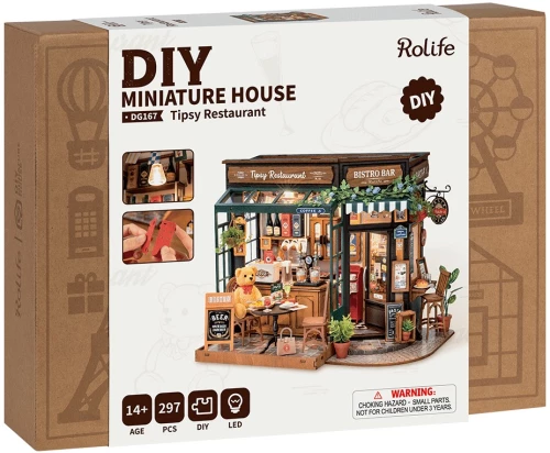 3D-zestaw miniatur ROBOTIME - Tipsy Restaurant, 296 elementów