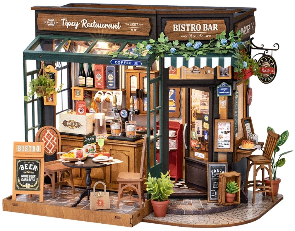 3D-Bausatz Miniatur ROBOTIME - Tipsy Restaurant, 296 Teile