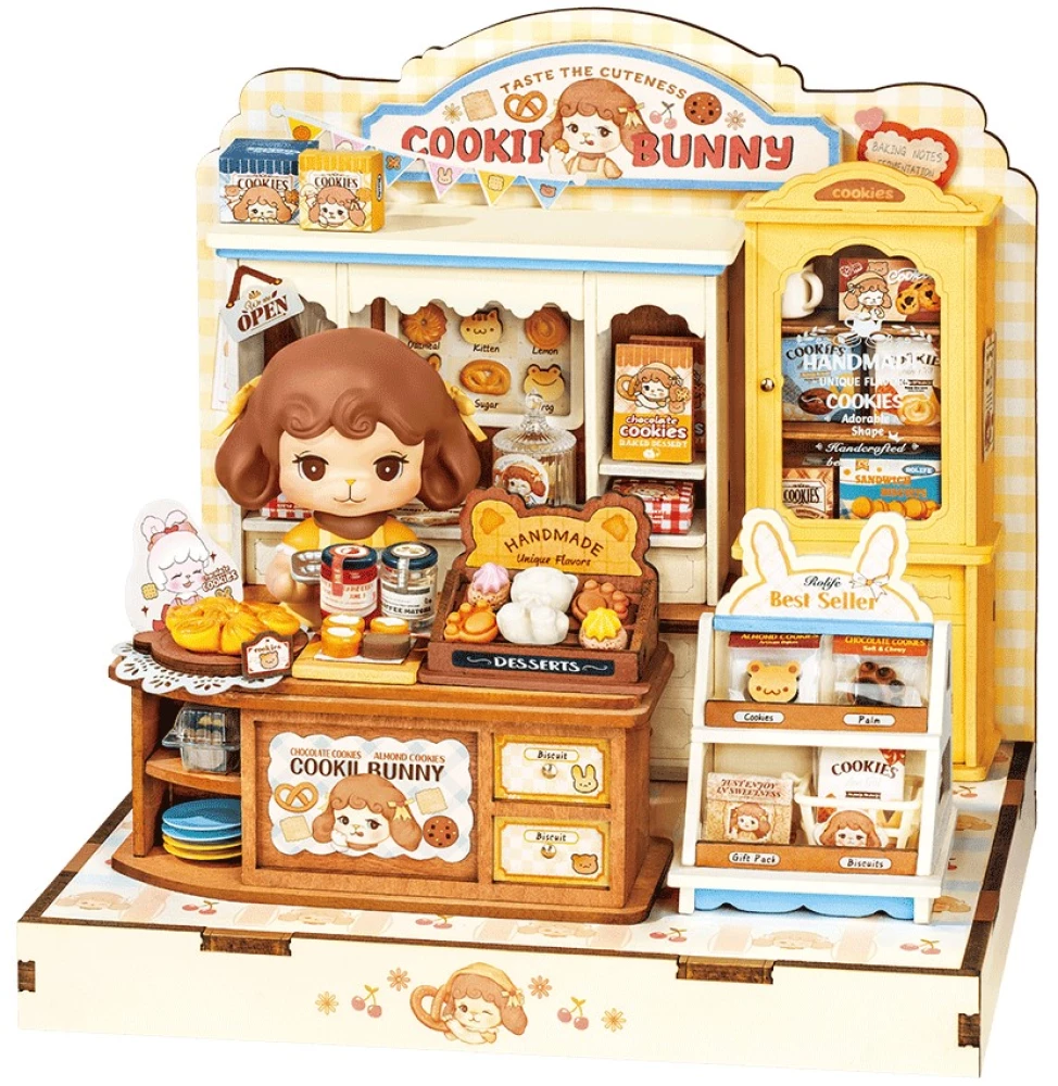 3D-Bausatz Miniatur ROBOTIME - Cookii Bunnys Cookie Shop, 182 Teile