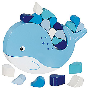 Educational wooden game - Whale, 21 pieces