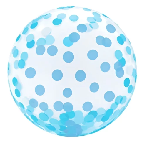 Fooliumist läbipaistev pall - Confetti, sinine, 46cm