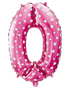 Фольгированный шар - Pink hearts, 61см