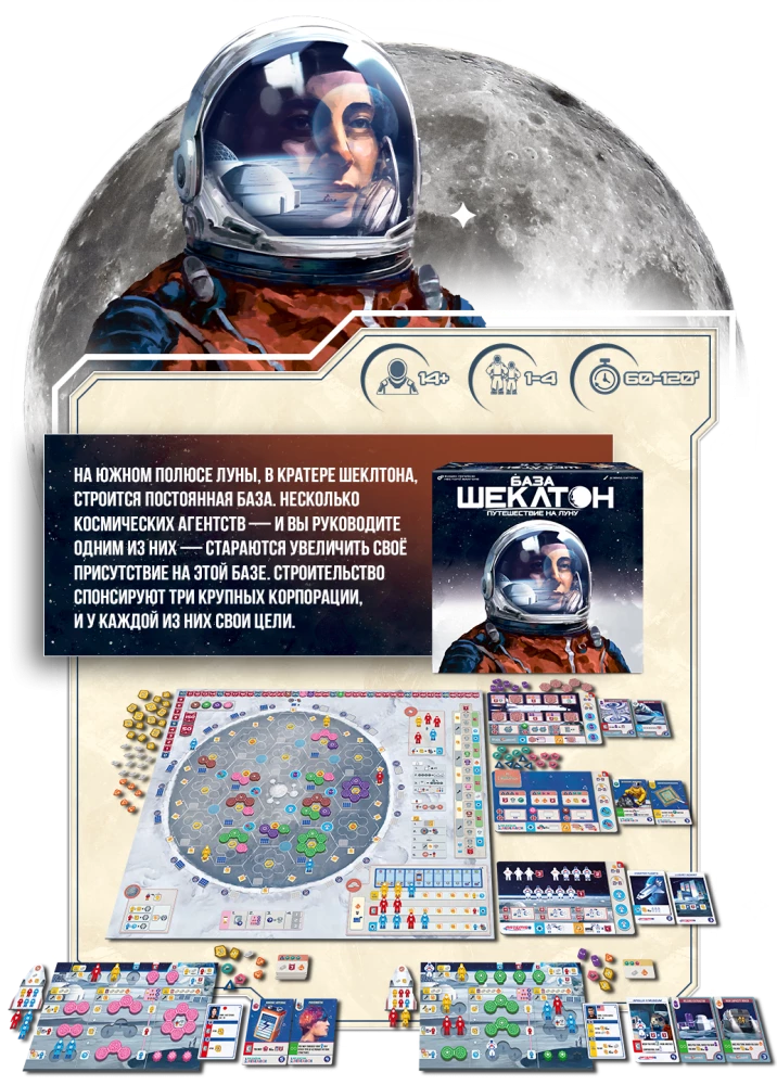 Brettspiel - Shackleton Basis. Reise zum Mond