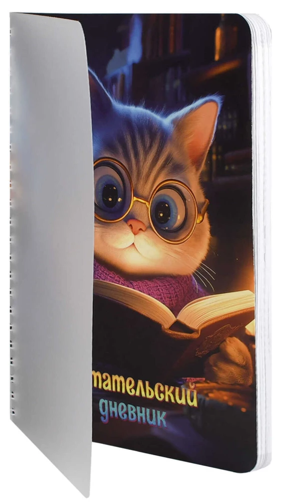 Lesetagebuch - Katze mit Buch, 52 Blätter