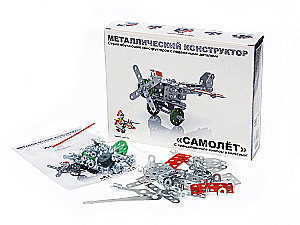 Детский металлический конструктор с подвижными деталями - Самолет
