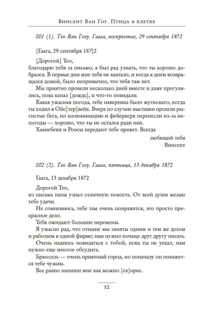 Paukštis narve. Laiškai 1872–1883 metais
