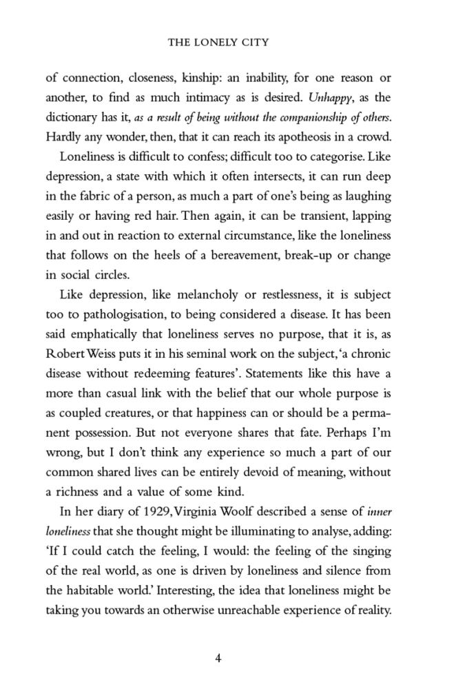 The Lonely City. Adventures in the Art of Being Alone