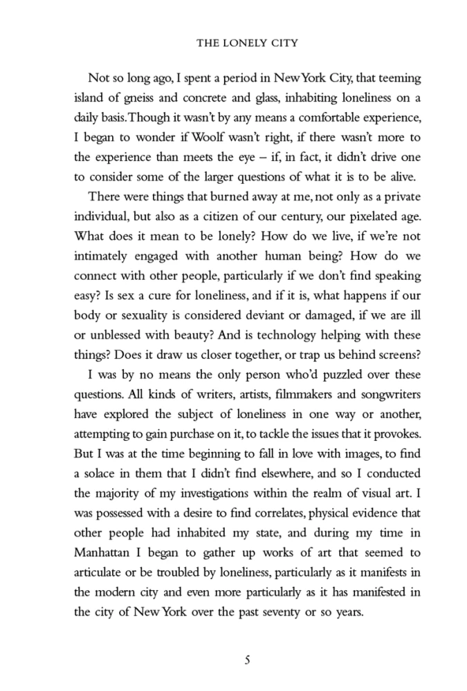 The Lonely City. Adventures in the Art of Being Alone