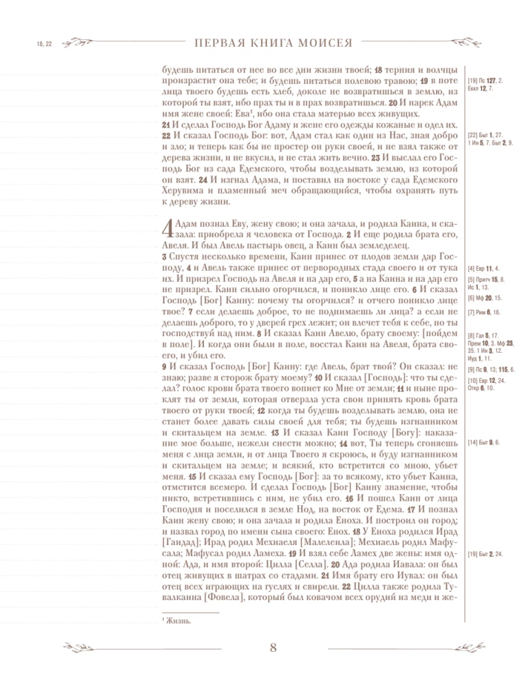 Biblija rusų sinodiniame vertime su užrašų laukais (ruda)