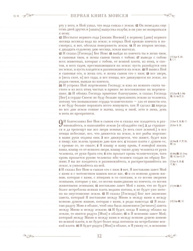 Biblija rusų sinodiniame vertime su užrašų laukais (ruda)