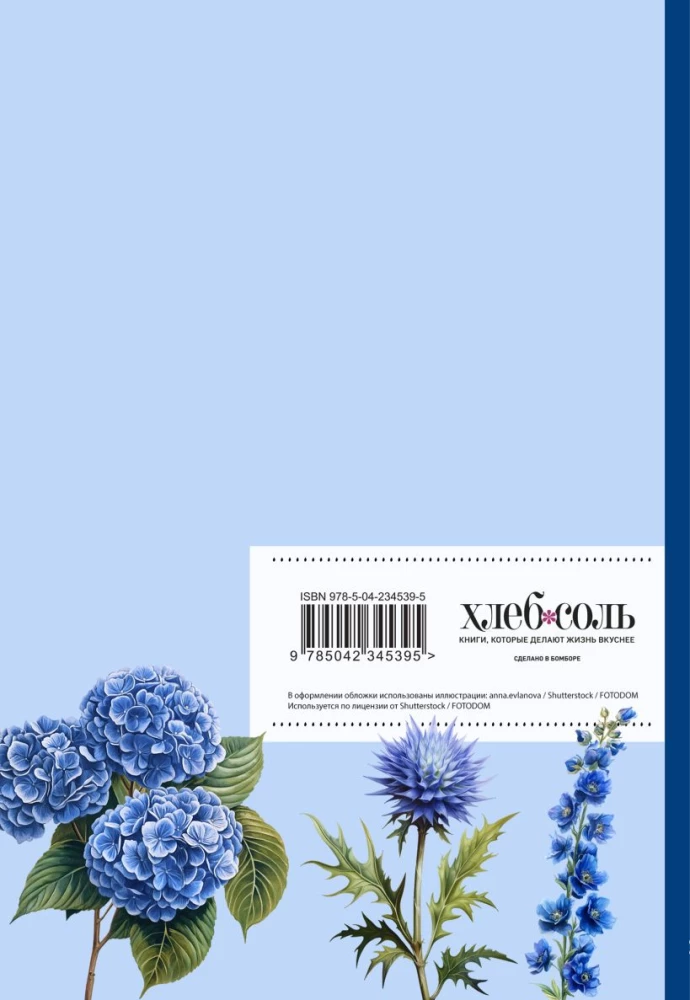 Recipe Recording Book. Hydrangeas and Blue Color