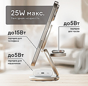 Ladegerät 3 in 1 Magssory Signature Disc Pro für Apple Qi2 Titan