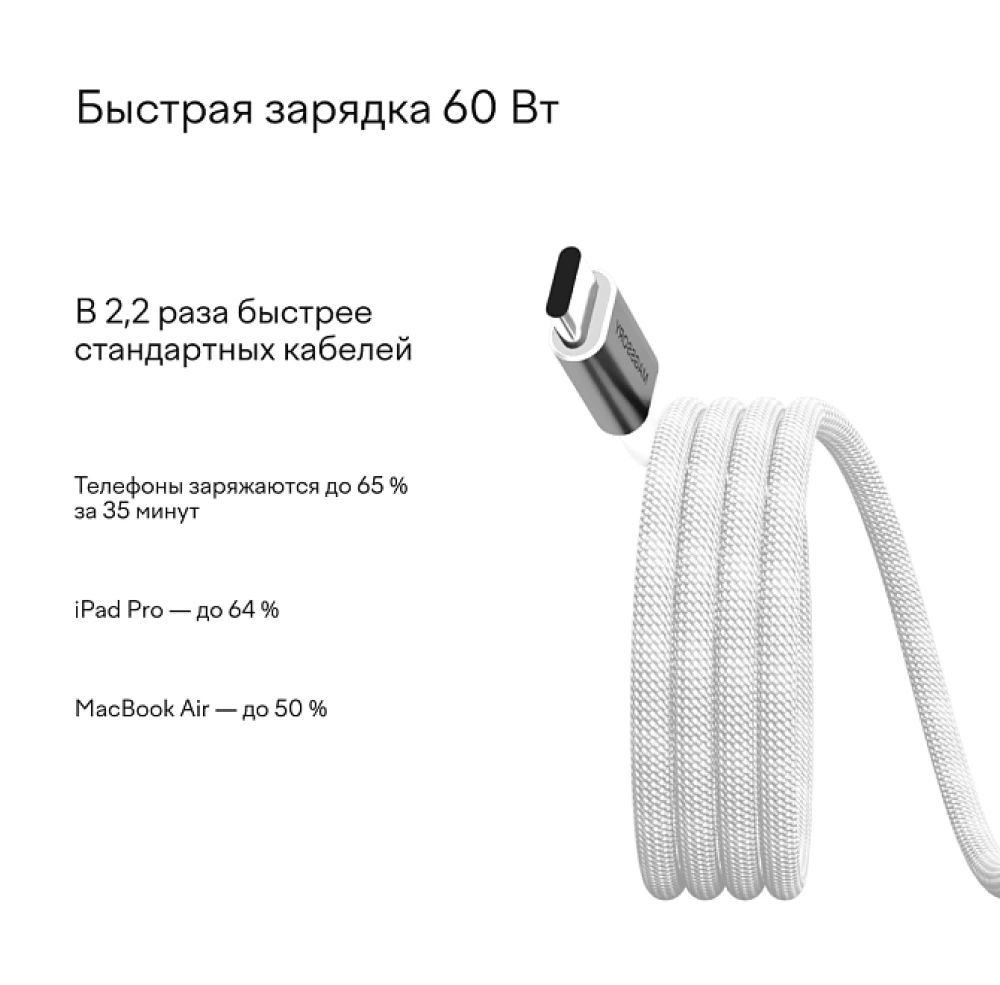 Magnetic Cable Magssory C to C 1.2m 60W White